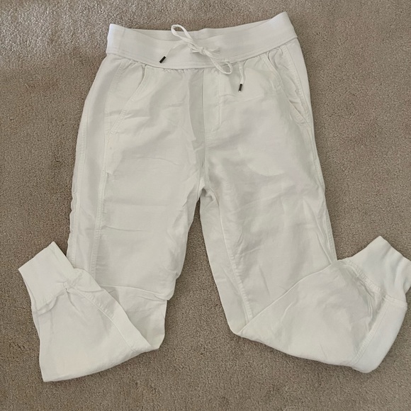 NWOT Gap White Linen Joggers - Picture 1 of 8